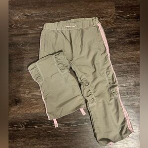 4T Girls Casual Cargo Pants w/pink capri button straps